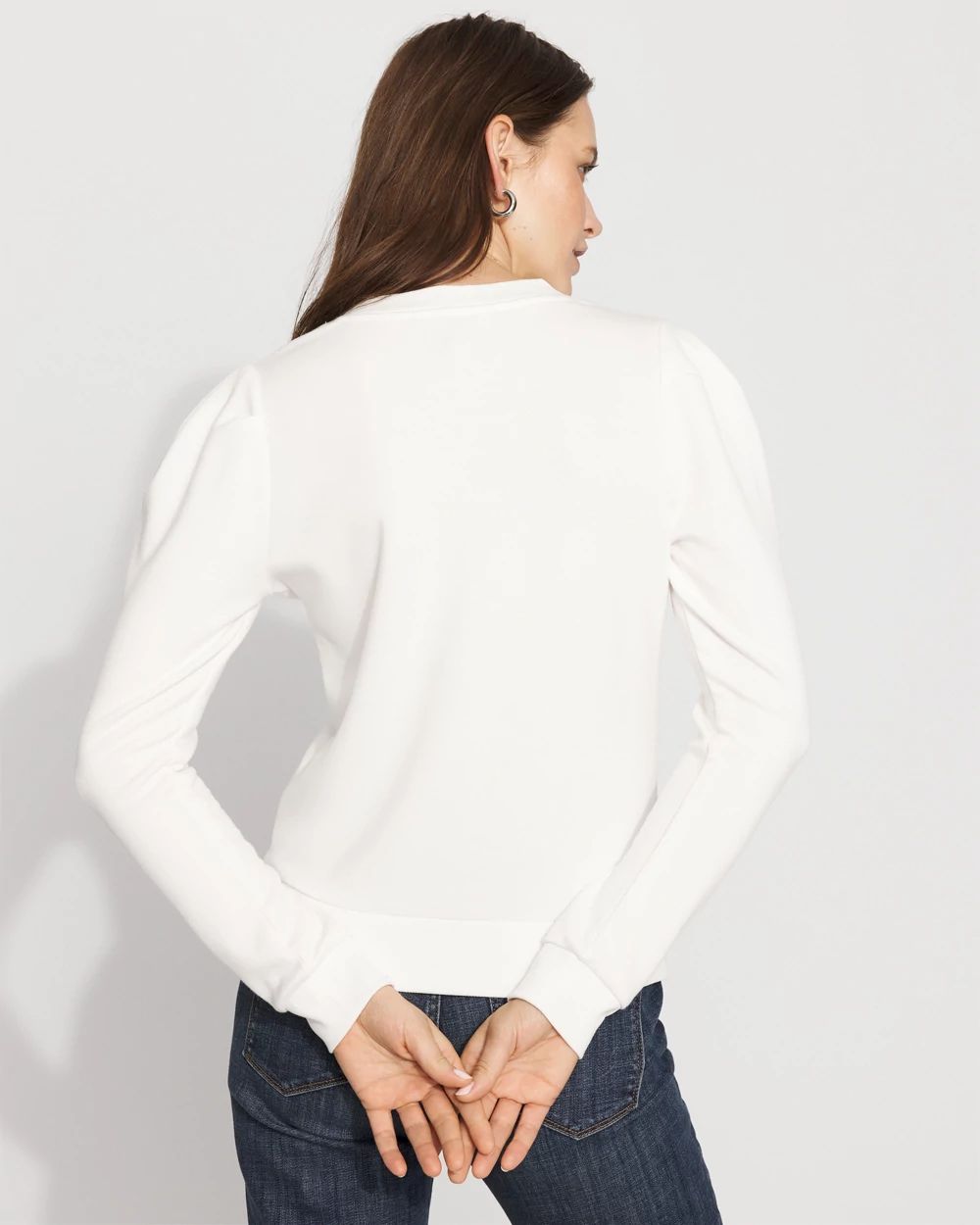 Puff Sleeve Henley Top | White House Black Market